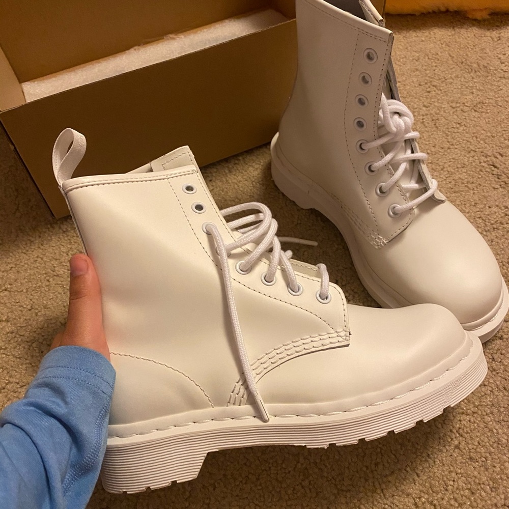 Solid white Doc martens